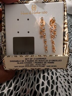 House of Harlow 1960 Rose Gold Crystal Cascade Earrings